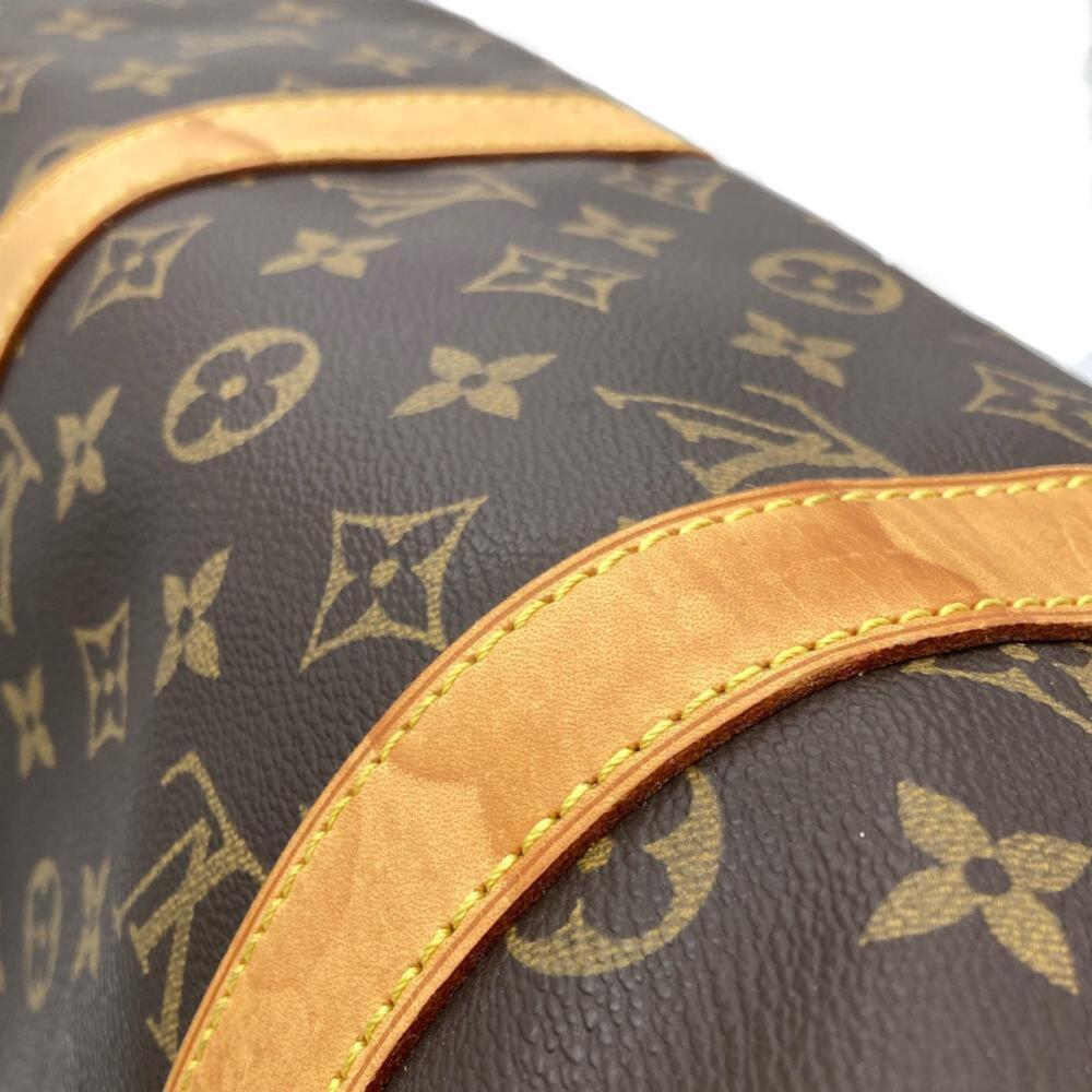 LOUIS VUITTON Authentic Brown Monogram Leather Keepall 50 Boston Bag - Picture 7 of 9